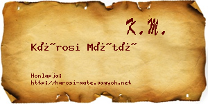 Károsi Máté névjegykártya