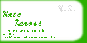 mate karosi business card