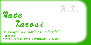 mate karosi business card